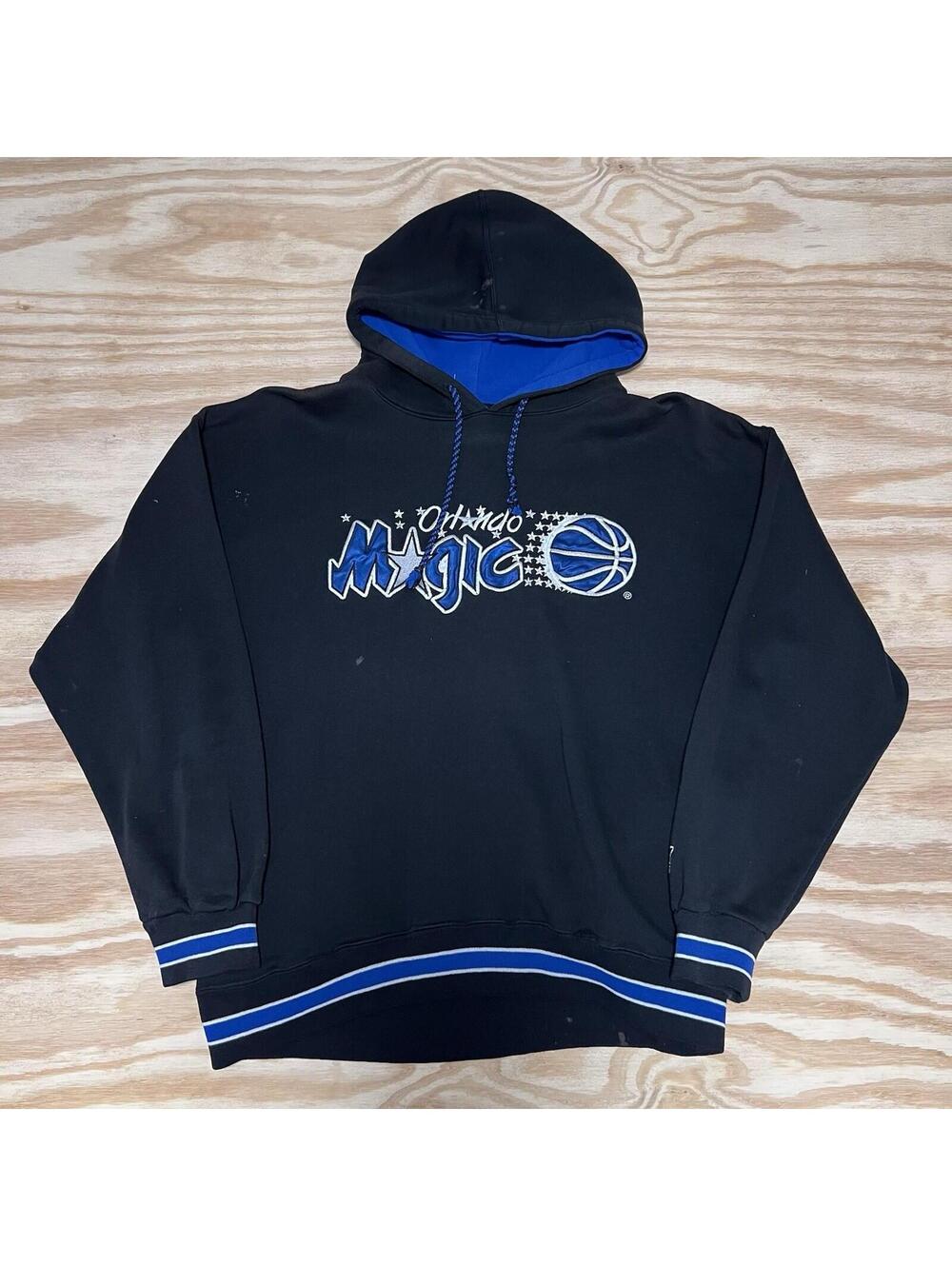 Vintage 90S Starter Nba Orlando Magic Basketball Embroidered Hoodie Sz L